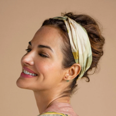 Delicate Tropics Elasticated Headband - Sage