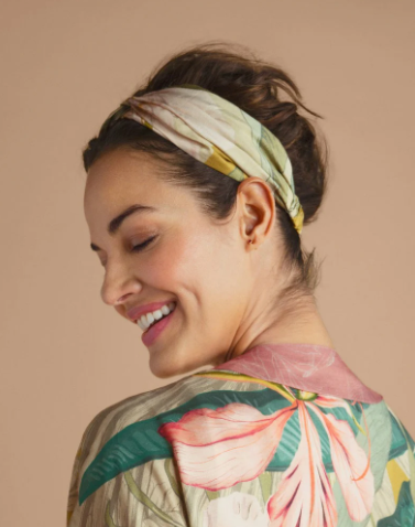 Delicate Tropics Elasticated Headband - Sage