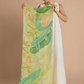 Delicate Tropics Linen Print Scarf - Sage