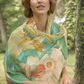 Delicate Tropics Linen Print Scarf - Sage