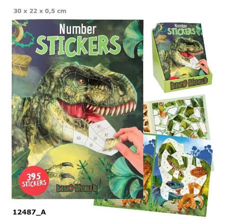 Dino World Number Sticker