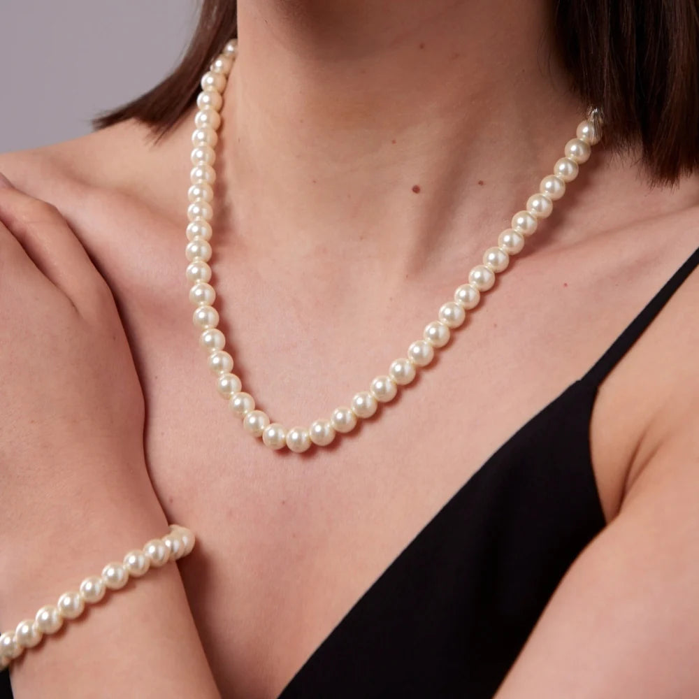 Faux Pearl Single Strand Necklace