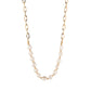 Freshwater Pearl & Paperclip Chain Necklace, Gold