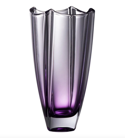 Galway Crystal Amethyst Dune 10" Square Vase