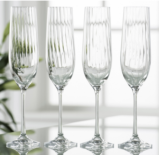 Galway Crystal Erne Flute set of 4