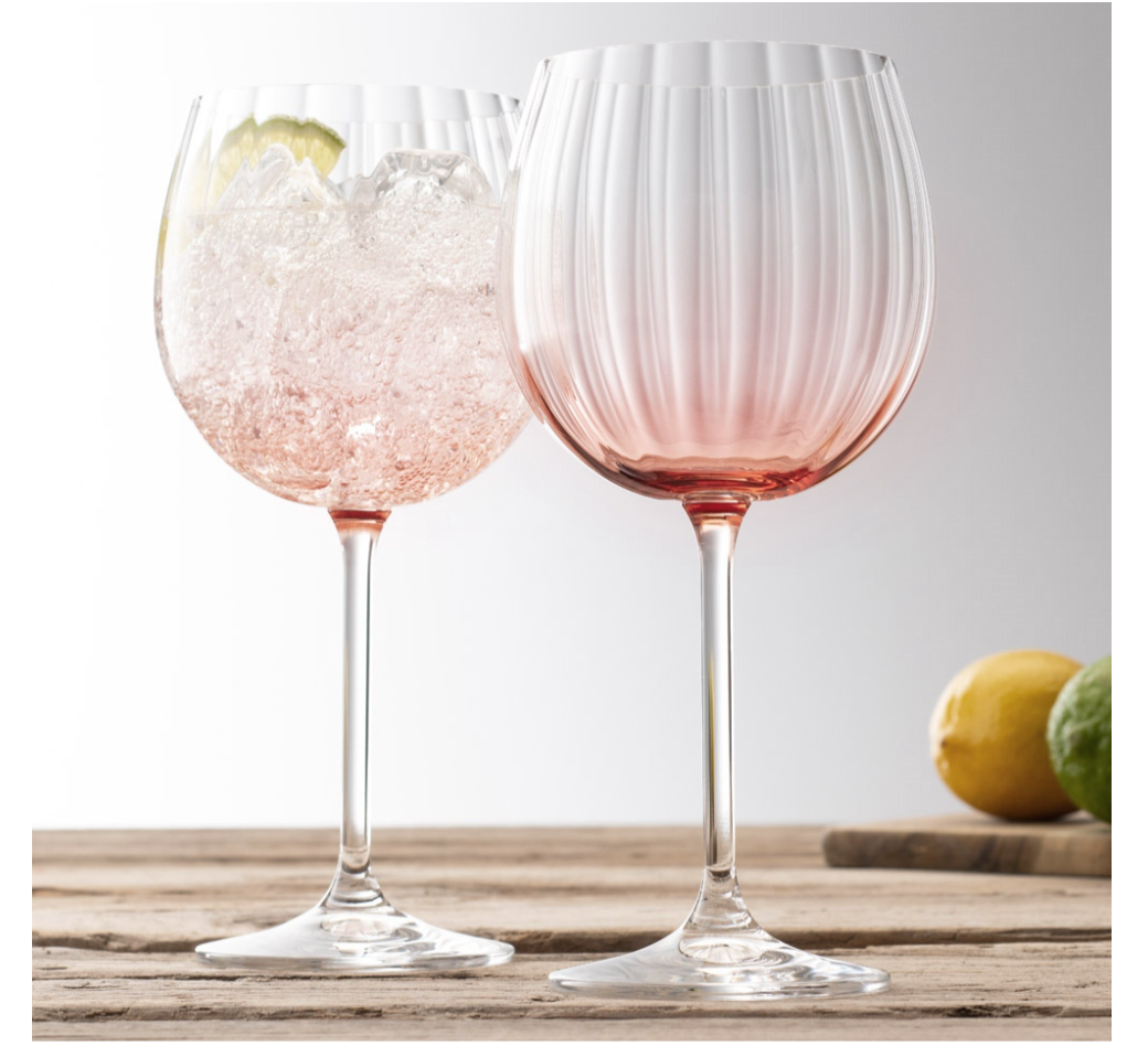 Galway Crystal Erne Gin & Tonic set of 2 in Blush