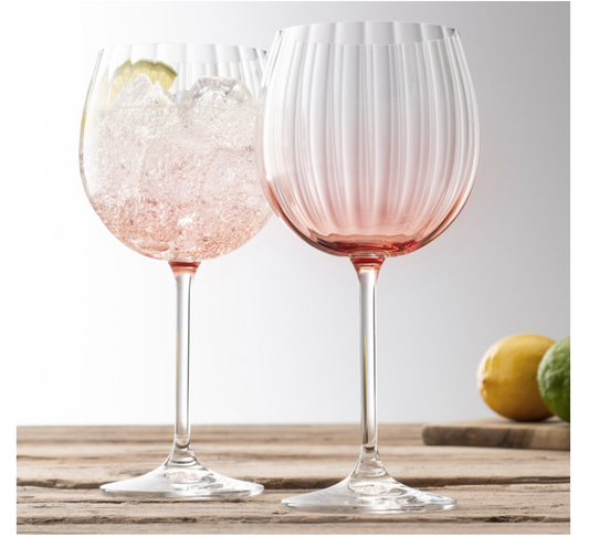 Galway Crystal Erne Gin & Tonic set of 2 in Blush