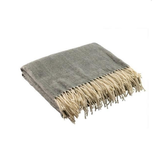 Herringbone Dark Grey Throw