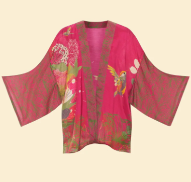 Hummingbird Kimono Jacket - Raspberry