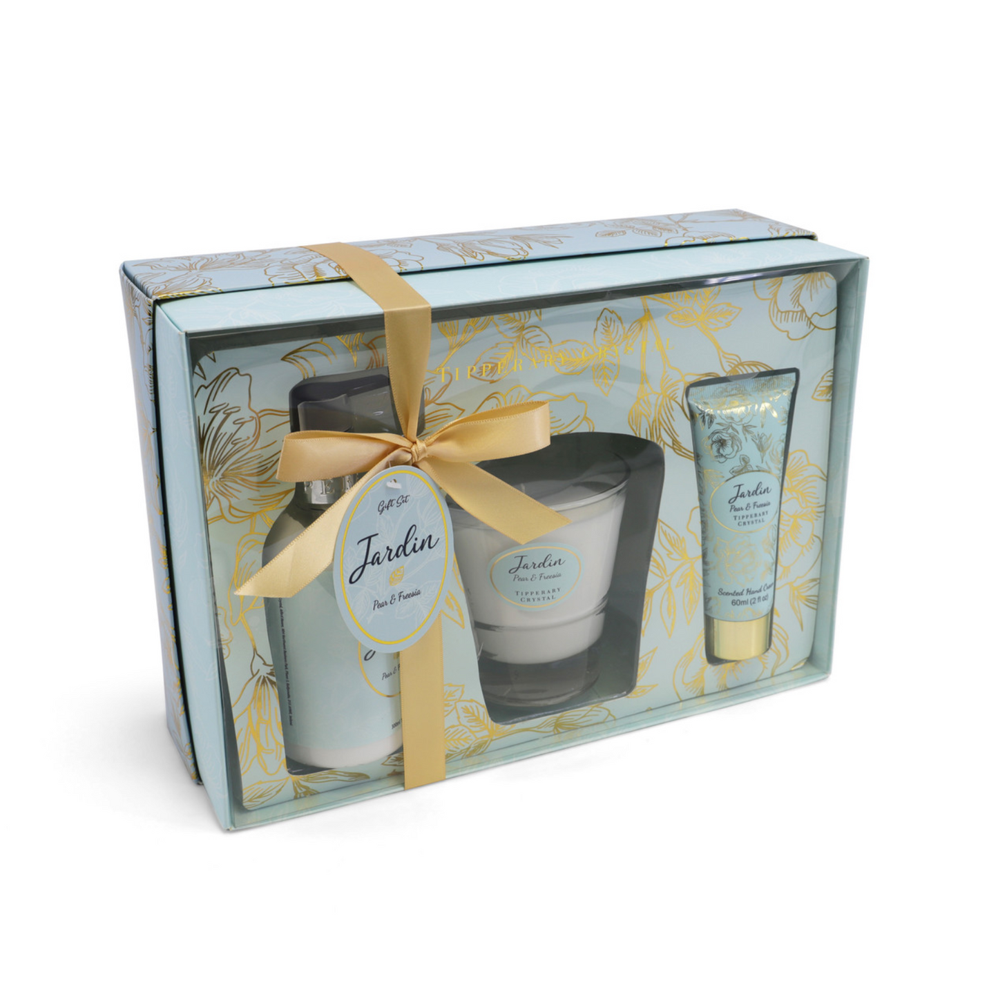 Jardin Pear & Freesia Candle and Handcream Tube & Pump Gift Set