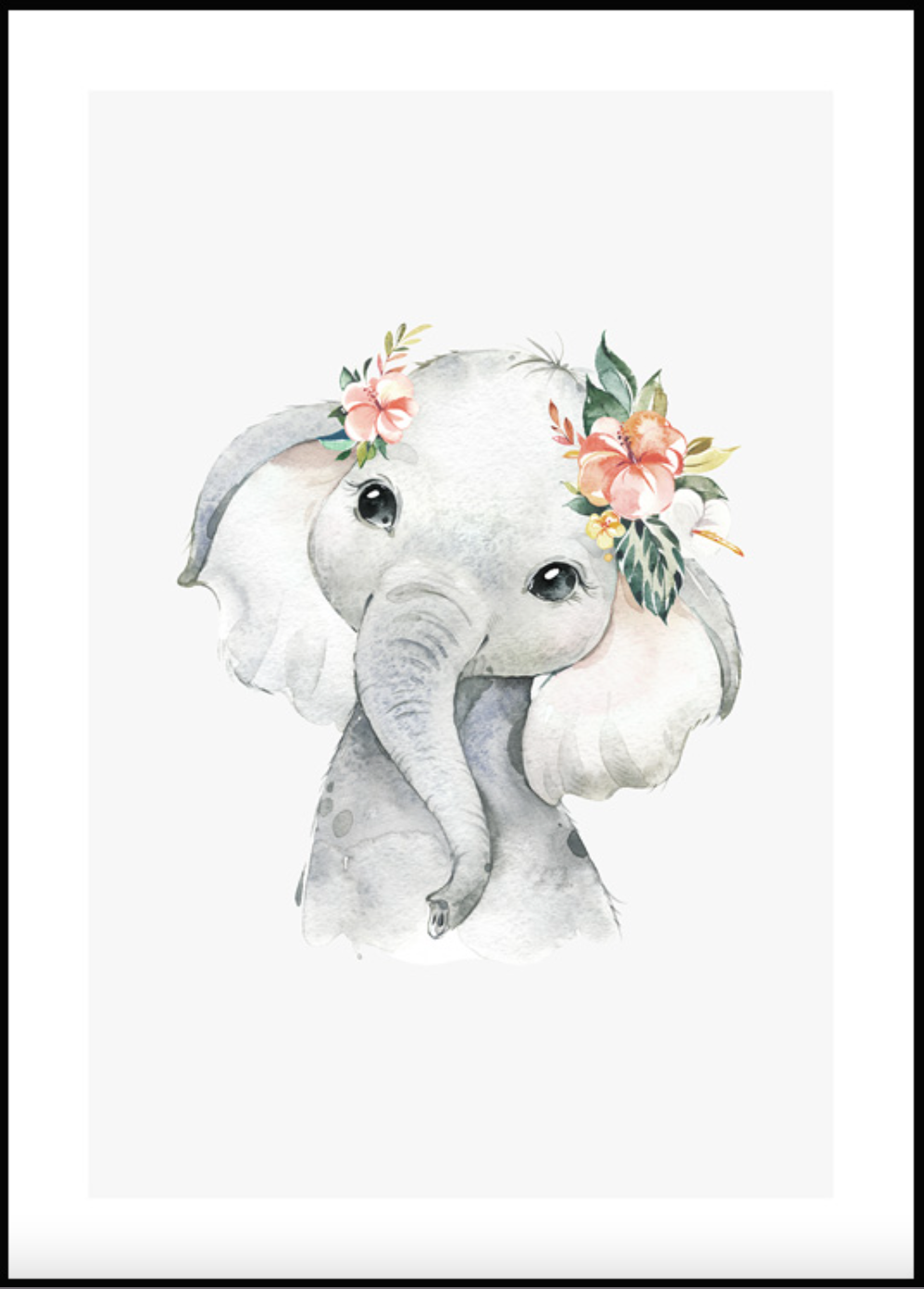 Kids Nursery Print Elephant A3