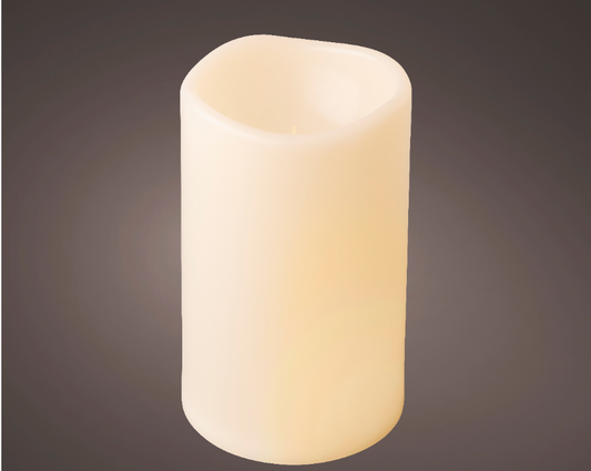 LED candle plastic steady BO outdoor H20cm D12cm