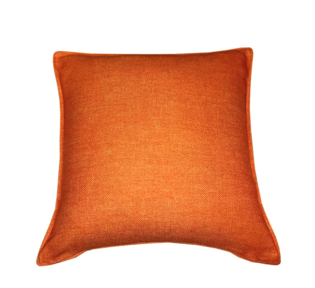 MALINIi CUSHION Faux Linen Orange Cushion with Flange 45 X 45