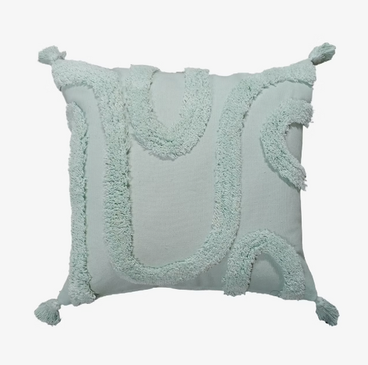 MALINIi cotton tuftedd woven cushion 45  x 45 mint