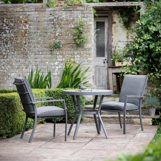 Monza Bistro Set with Highback Armchairs