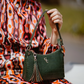 Mini Shoulder Bag - Forest Green Croc Detail