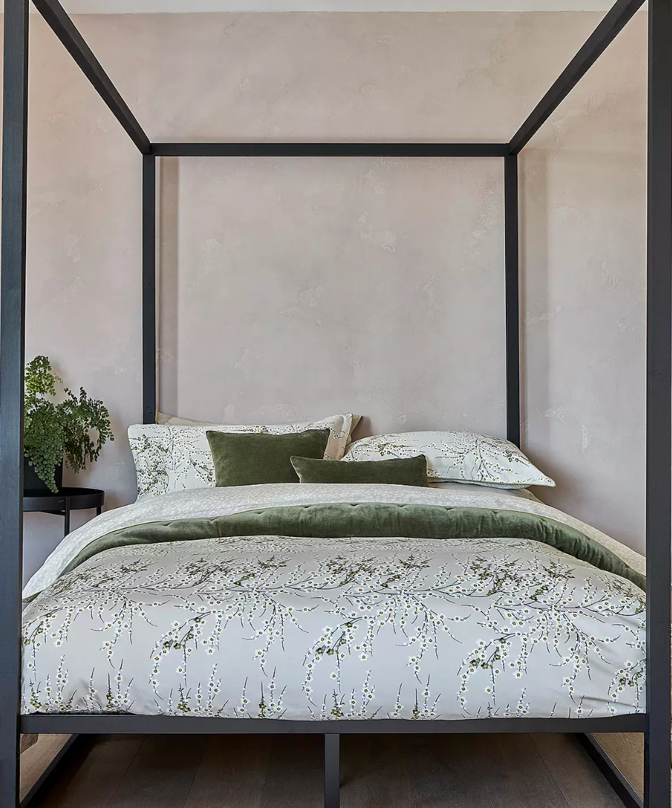 Morello Blossom Duvet Set Lime