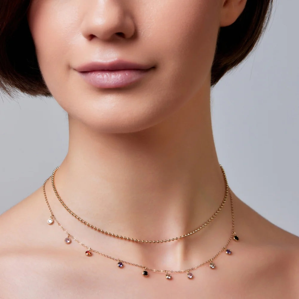 Multi Coloured Layered Necklace
