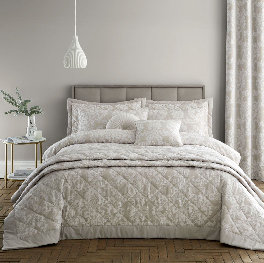 NATURAL CLASSIC DAMASK BEDSPREAD 220X230