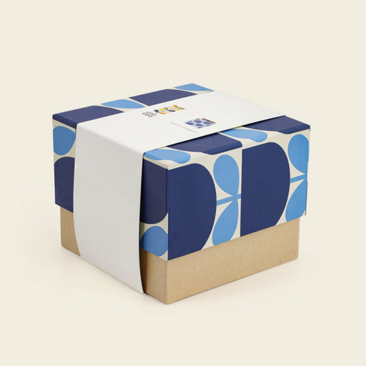 ORLA KIELY 1.1L STORAGE JAR - BLOCK FLOWER NAVY