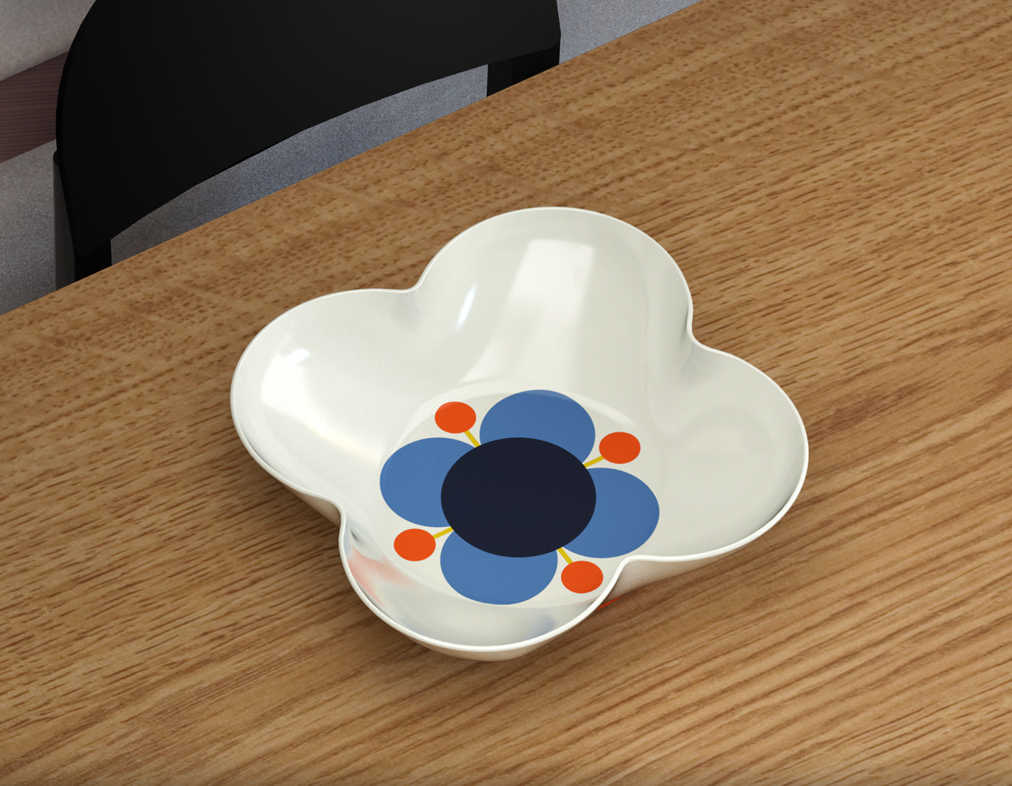 ORLA KIELY FLOWER SHAPED SERVING BOWL - ATOMIC FLOWER PRINT