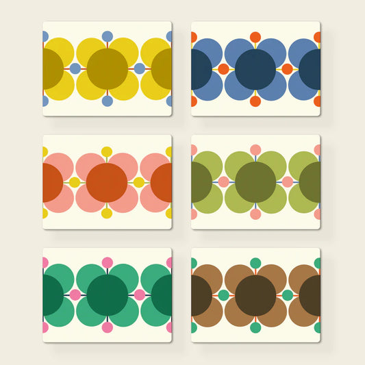 ORLA KIELY SET 6 PLACEMATS ATOMIC FLOWER
