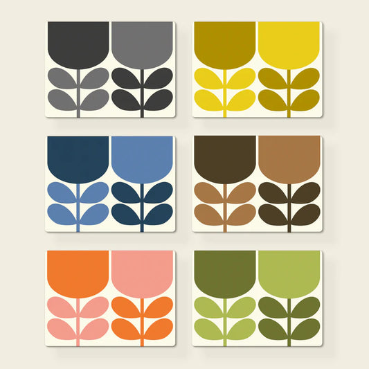 ORLA KIELY SET 6 PLACEMATS BLOCK FLOWER