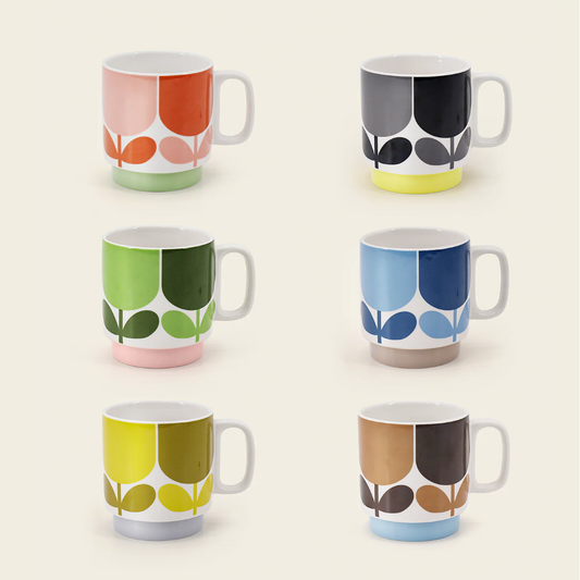 ORLA KIELY SET 6 STACKING MUGS - BLOCK FLOWER