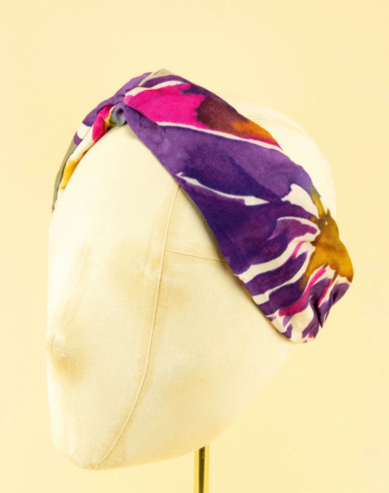 Orchid Elasticated Headband - Denim
