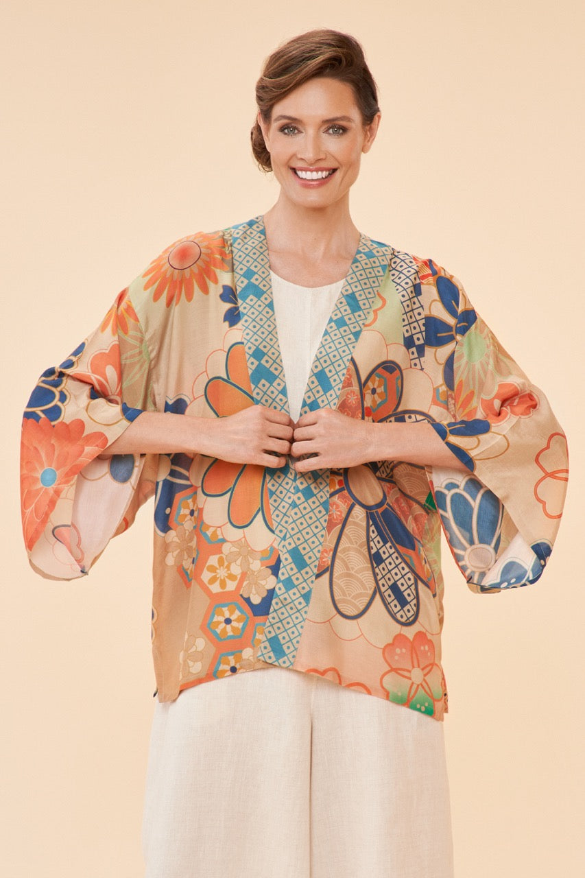 Powder 70s Kaleidoscope Floral Jacket - Coconut