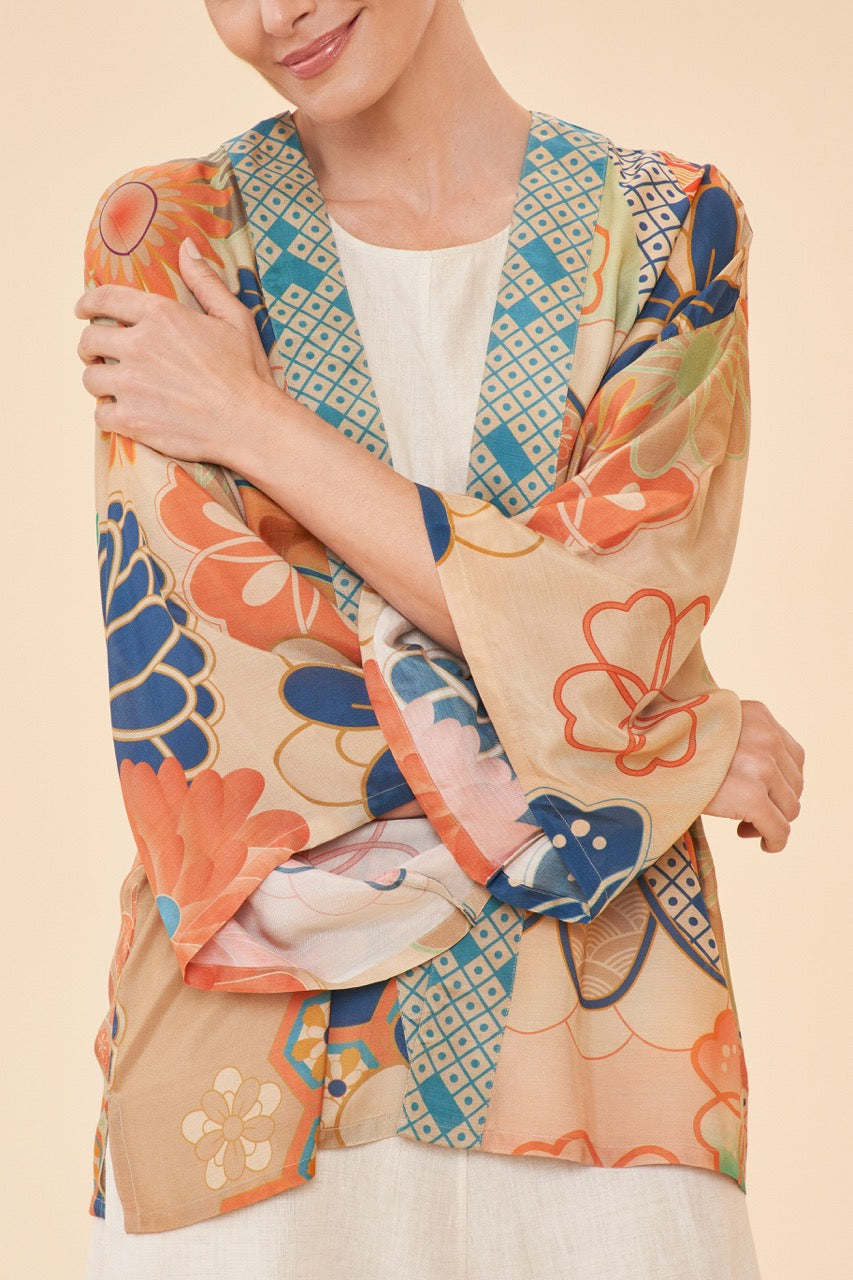 Powder 70s Kaleidoscope Floral Jacket - Coconut