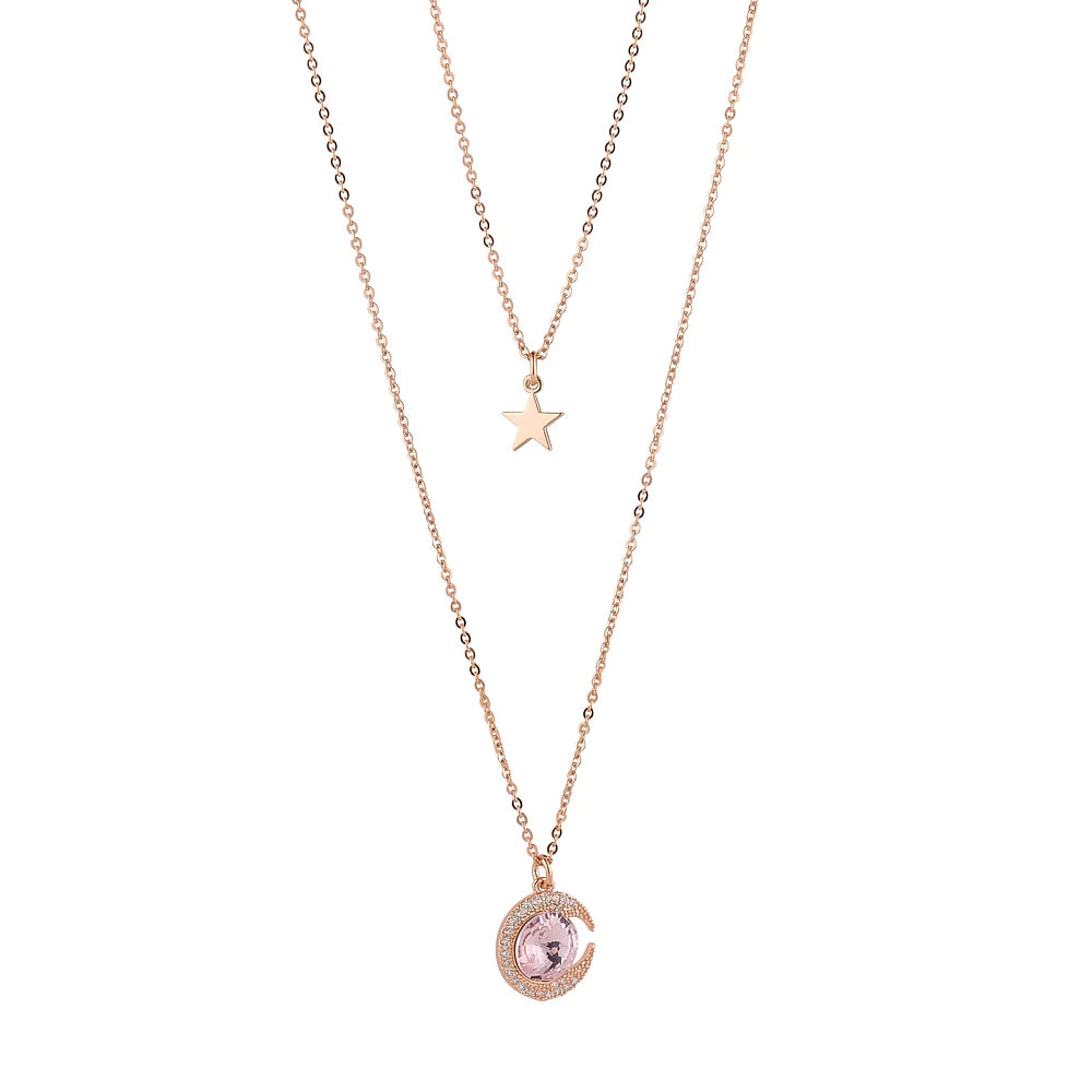 Pink Moon Layered Necklace