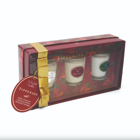Poinsettia S/3 Mini Candles - Christmas Berries