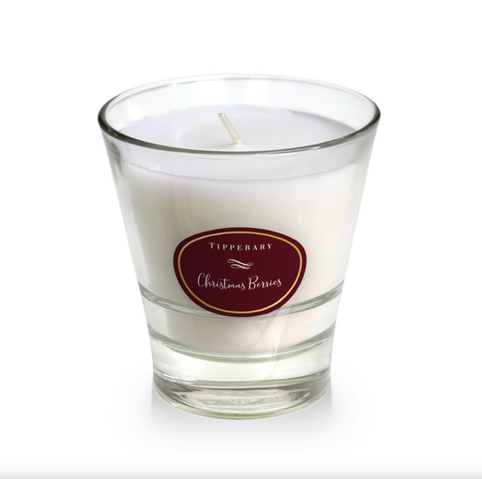 Poinsettia Tumbler Candle  - Christmas Berries