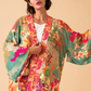 Powder Birds and Blooms Kimono Jacket - Sage