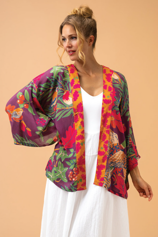 Powder Winter Wonderland Kimono Jacket- Damson Mix