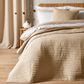 NATURAL QUILTED LINES BEDSPREAD 220X230