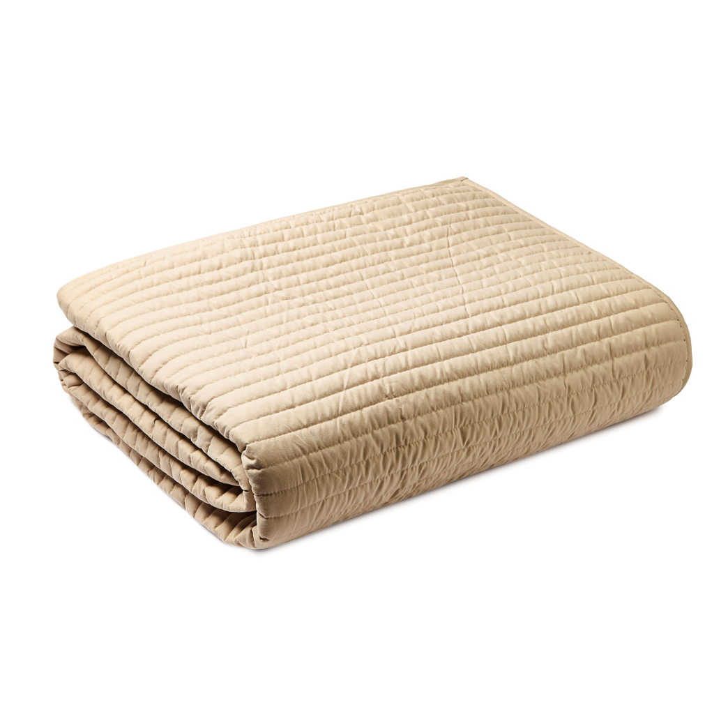 NATURAL QUILTED LINES BEDSPREAD 220X230