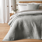 SILVER QUILTED LINES BEDSPREAD 220X230