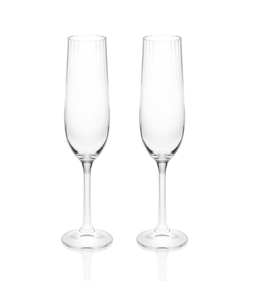 Ripple S/2 Crystal Champagne Glasses