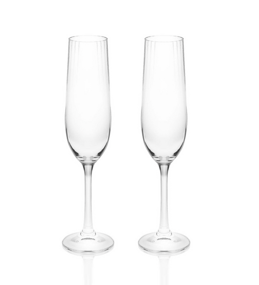 Ripple S/2 Crystal Champagne Glasses