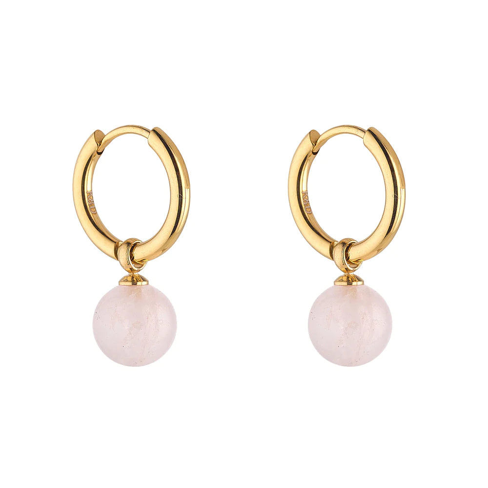 Rose Quartz Hoops