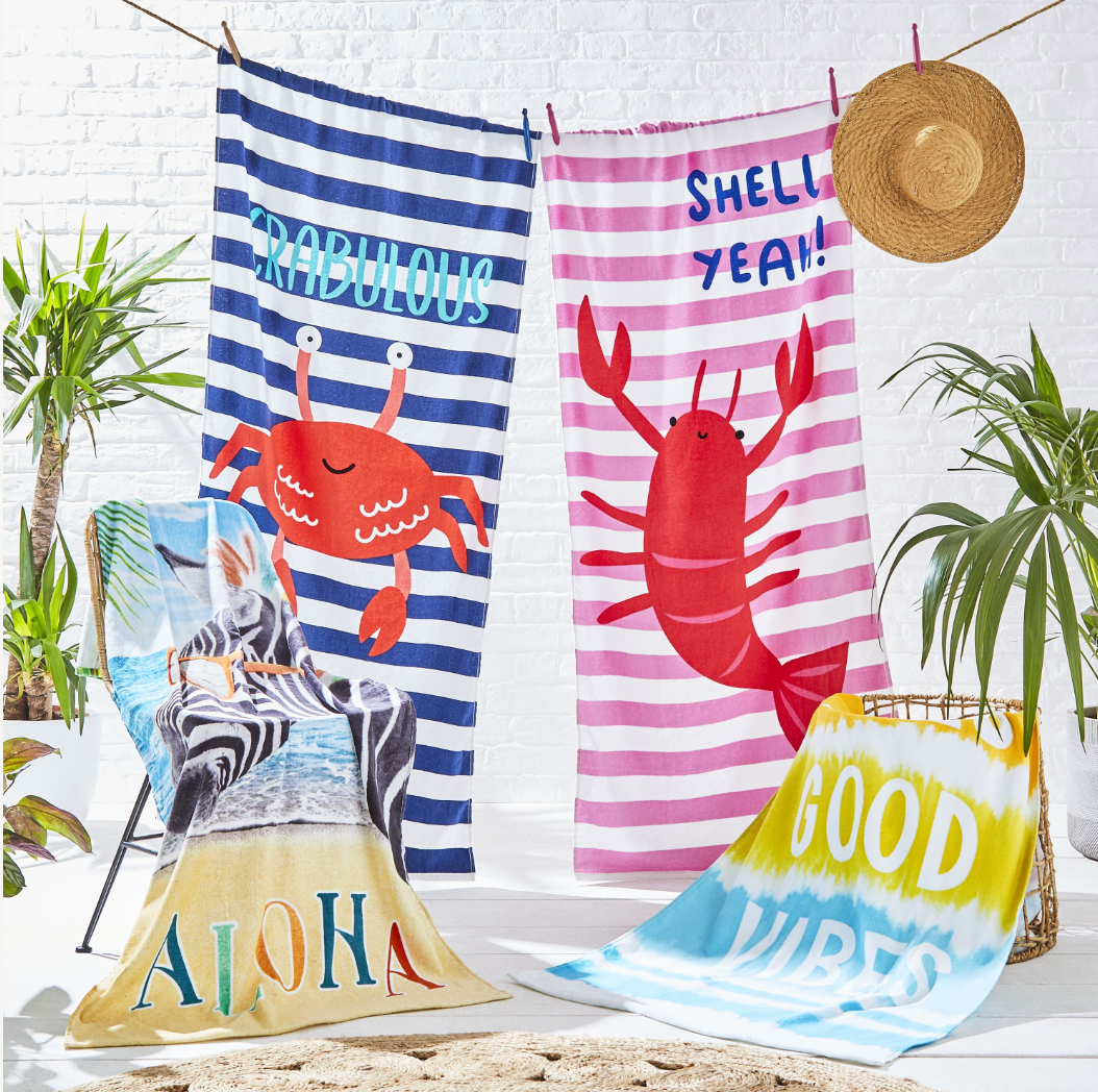 PINK SHELL YEAH BEACH TOWEL