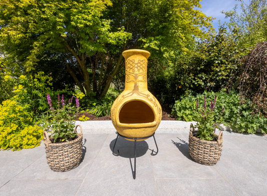 Azteca Large Mexican Chimenea in Yellow