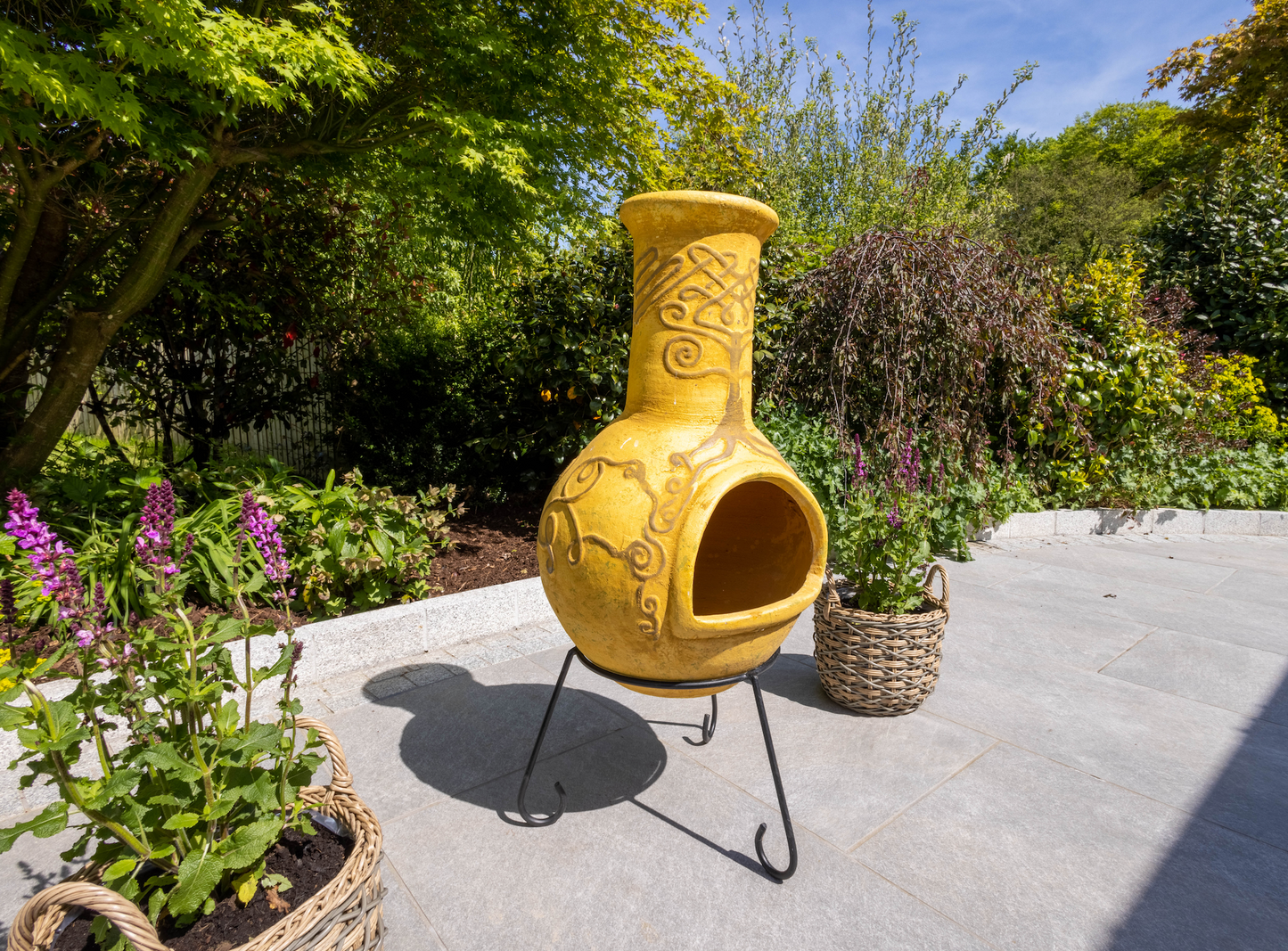 Azteca Large Mexican Chimenea in Yellow