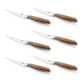 WOODEN HANDLED STEAK KNIVES 6 PIECE SET