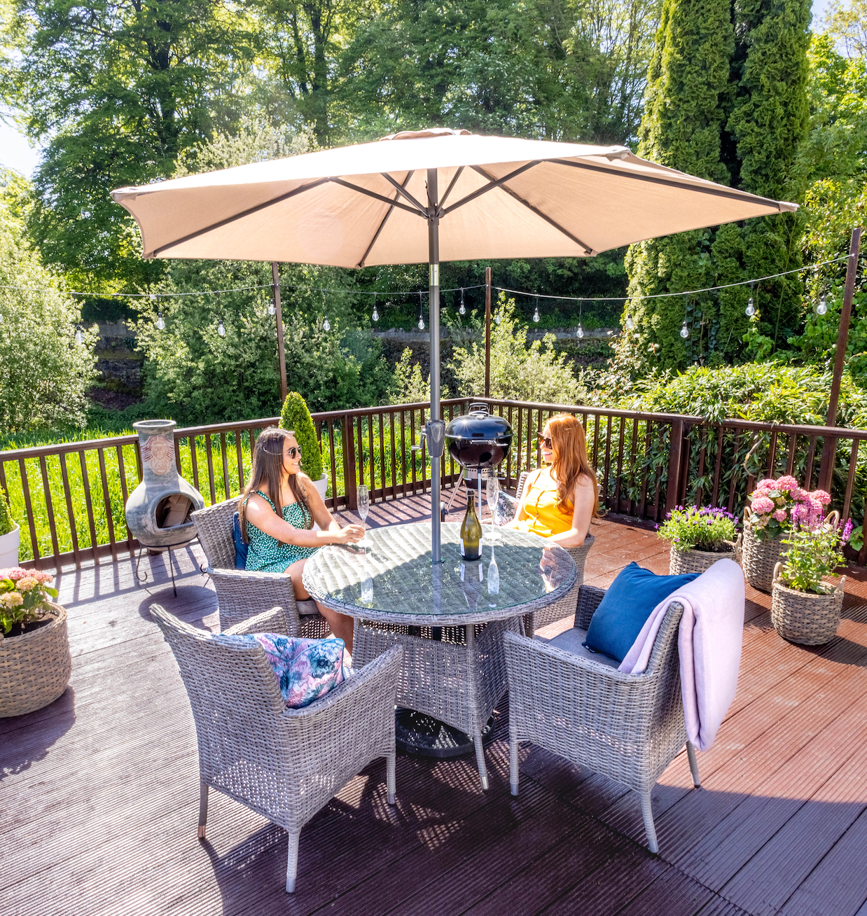 4 seater rattan garden furniture with parasol deals