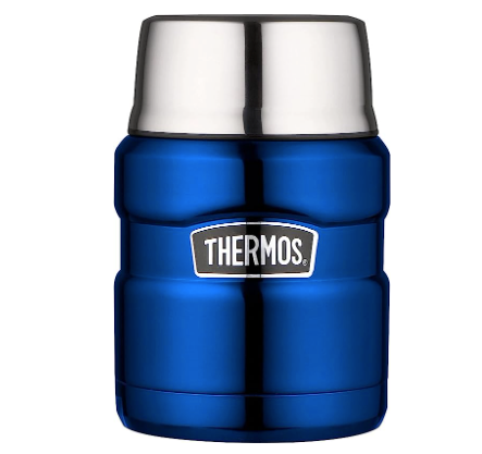 THERMOS STAINLESS STEEL 0.47L KING FOOD JAR W/SPOON BLUE