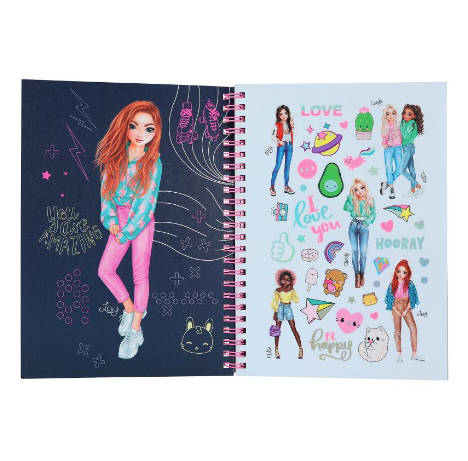 TOPModel Neon Doodle Book With Neon Pen Set