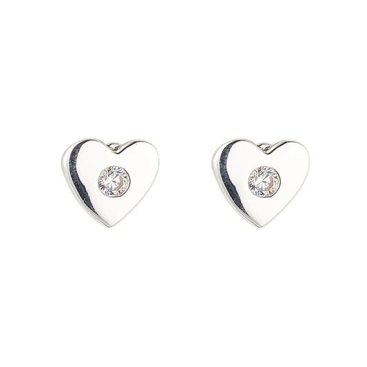 Tiny Silver Heart Studs